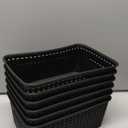 Kiddream Set of 6 Plastic Weave Storage Basket Pantry Organizing Bin (black)
