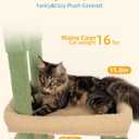 Aechonow Cat Tree Floor to Ceiling with 18.9in Big Perch Bed and Condo for Large Adult Cats, 86in-108in Heavy Duty Cat Tower for Indoor Cat Pet, Cactus Green