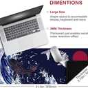 Large Gaming Mouse Pad, Extended Desk Mat with Non-Slip Rubber Base, 31.5 x 11.8 Inch Waterproof Surface, 3mm Thick for Gaming Home and Office (Carp)