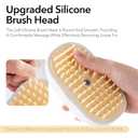 2 x Soft 3-in-1 Silisone Spray Brush, Upgraded for Shedding, Cleaning and Spa Massage, Hair Removal, Best Water Steam Brush for Indoor Long or Short Haired Cat and Dog (White)