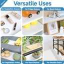 Hersvin Shelf Liners 10 in x 20 ft Self-Adhesive EVA Drawer Mats, Cupboard Protector, Kitchen Cabinet Lining Fridge Liner (White Flat Dot, 25.4x610cm)