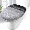 Arotive Soft Microfiber Bathroom Toilet Lid Cover, Machine Washable Seat Covers, 17.5 x 15, Stays in Place Rubber Backing, Fits Most Round, Elongated and Oblong Lids, Accessories Decor, Black