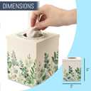 Cube 6 x 5 Iron Metal Tissue Box Holder Organizer Bathroom Vanity Countertop Night Stands Office Home, Floral