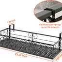 Balcony Flower Pot Stand Rack Patio Railing Shelf Plant Pots Holder Windows decorate (L, Black)