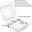 Axe Sickle 100 Count Clear Plastic Hinged Take Out Containers Clamshell Takeout Tray Food Clamshell Containers Outside Diameter for Dessert, Snacksetc, Cakes Slice, Cookies, Salads
