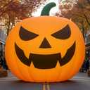 Leyndo 20Ft Giant Thanksgiving Inflatables Pumpkin Decorations Outdoor Extra Large Blow Up Pumpkin with Blower Built-in LED Lights for Party Yard Commercial Use Holiday Fall Festival Garden Lawn Decor