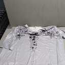 Poetsky Womens Tunic Tops for Leggings with Pockets Vneck 3/4 Length Sleeve Shirt Casual Long T-Shirts 2XL White