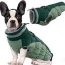 Lelepet Warm Dog Winter Coat Dog Coats for Medium Dogs Waterproof Dogs Jacket with Harness Built in Reflective Cold Weather Coats Windproof Zip-Up Winter Fleece Vest Snowsuit Dachshund Teal Green