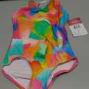 Kanu Surf Girls' Hurricane Beach Sport UPF 50 One Piece Swimsuit Size 8, Isabel Multi