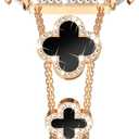 Surace Compatible with Apple Watch Band 44mm for Women, Jewelry Diamond Rhinestone Stainless Steel Metal Wristband Strap with Bling PC Protective Case for iWatch Series 6/5/4 SE 44mm, Rose Gold/Black