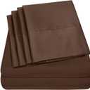 100% Cotton Sheet 800-TC Brown Queen-Sheets Set, 4-Pc Cotton -Bedding Sheets for Bed, Soft & Silky Sateen Weave Fits Mattress Upto 14'' Deep Pocket