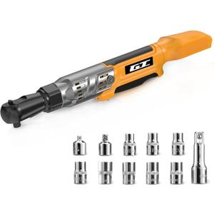 3/8" Cordless Ratchet Wrench, Compatible with DEWALT 20V MAX Battery, 74Ft-Lbs Power Electric Ratchet Tool Kit, 1/2" & 1/4" Adapters, 3" Extension Bar (Tool Only)