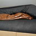 X-Large Leather Dog Sofa Pet Couch for Large Dogs Under 90 lbs, Brown