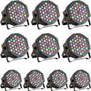 36 LED Stage Lights 7 Modes RGB DJ Par Lights with Sound Activated Remote and DMX Control DJ Uplightingfor Birthday Party Events Wedding Christmas Stage Lighting (10 Packs)