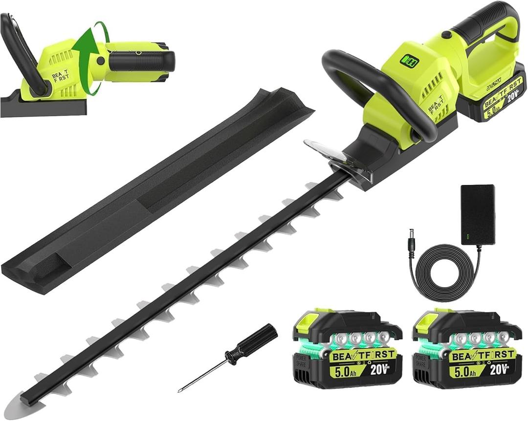 20V 22-Inch Hedge Trimmer Cordless with 2x5.0Ah Battery & Charger