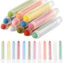NewFamily Dustless Chalk for Kids, Colored Sidewalk Chalk With Holder,Non-Toxic Washable Toddlers Chalks Drawing Writing for Outdoor Art Play,Blackboard(12 Pcs)