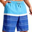Mens Swim Trunks with Mesh Lining Quick Dry Bathing Suits Swimming Board Shorts 7"/9" with Pockets (Blue, L)