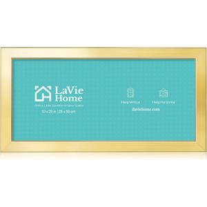 LaVie Home 10x20 Picture Frame Gold, Panoramic Picture Frame for Wall Decoration, Classic Gold Minimalist Style Suitable for Decorating Houses, Offices, Hotels（1 Pack）