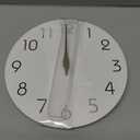 Mosewa Wall Clock Battery Operated 8 Inch White Silent Non Ticking Simple Minimalist Wooden Decorative for Kitchen Bathroom Bedroom Living Room Office