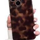 Cute Phone Case for iPhone 15 Case Amber Leopard Full Camera Protective Slim Shockproof Aesthetic-Brown Amber