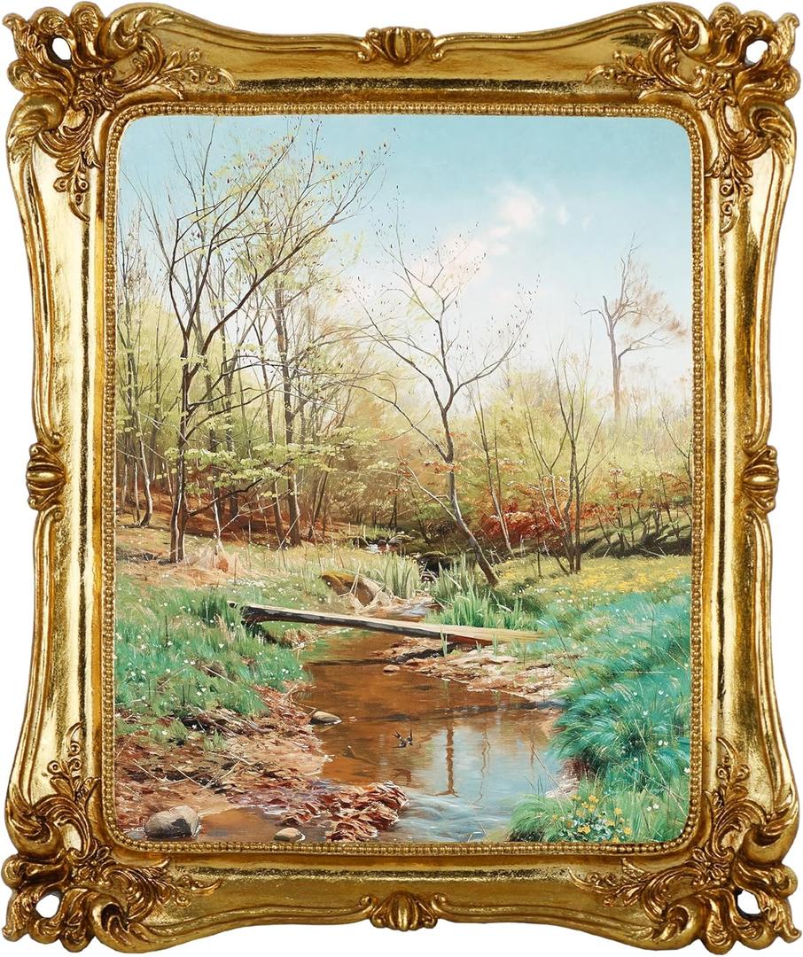 Funly mee Vintage 8x10 Picture Frame Antique Gold Photo Frame for Tabletop & Wall Mounted