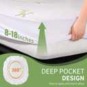 FGZ 2 Pack Bamboo Mattress Protector-Twin Size,Waterproof Cooling Machine Washable with Deep Pockets 39 * 75+15inch