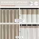 Natural Linen Blackout Double Layer Small Basement Curtains 54 Inches Long 2 Panels, Memory Trained Pinch Pleated Room Darkening Window Drapes Warm Beige Thermal Insulated Modern Curtain with Back Tab