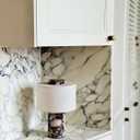 BSOD Marble Lamp, Stone Table Lamps Rechargeable Modern Decorative Touch Dimmable Cordless Luxury Design Bedside Lamp for Home Decor, Bedroom, Living Room & Office (Rechargeable Calacatta Viola Lamp)