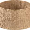 OIAHOMY Christmas Tree Collar, Wicker Holiday Tree Skirt & Stand Base Cover,Paper Rope Christmas Decor, Brown-27 inch (X-Large)