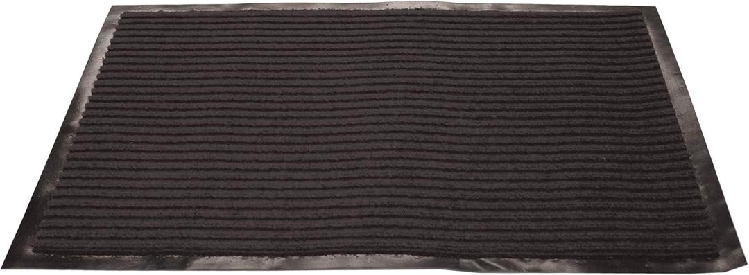 LAMINET Weatherproof Heavy Duty Nonslip Water Absorbing Rug 17"x26" | Easy Clean, Indoor or Outdoor Use for High-Traffic Areas - Black
