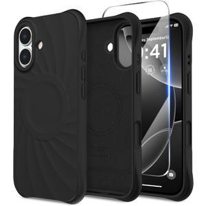 Magnetic for iPhone 17 Case, Silicone Cover, Black
