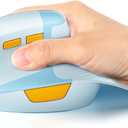 seenda Ergonomic Mouse Rechargeable, Multi-Device Connection2.4G&Type C, Vertical Wireless Mouse with Instant Desktop Return Key, Palm Rest, Anti-Slip Optical Mice for Mac OS, Windows, Blue