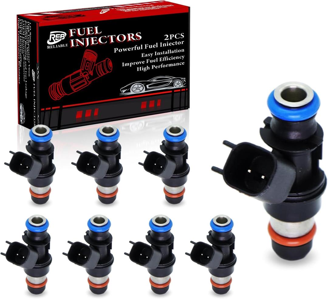 8Pcs 12580681 GM19421333 Fuel Injectors,Compatible w/Chevy 4.8L 5.3L Tahoe Silverado 1500 Express 2500 2007 2008 2009,Compatible w/GMC 4.8L 5.3L 6.0L Yukon Xl Sierra 1500-2 Holes