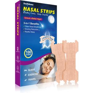 Nasal Strips for Snoring, 100 Count Extra Strength Nose Strips for Breathing, Anti Snoring Devices for Sports and Sleep, Help Stop Snoring, Relieve Nasal Congestion, Drug-Free,Deeper Sleep