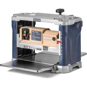 13-Inch Wood Planer:10000RPM benchtop model,3 HSS blades,21FT/min speed,0.25-6.2'' adjustable cutting thickness,multi-size dust port,overload protection.Ideal for woodworking