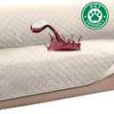 Turquoize 100% Waterproof Sofa Covers Couch Cover Sofa Cover for Dogs Couch Protector Triple Non-Slip Sofa Slipcover for 3 Cushion Couch Furniture Protector for Pets, Kids,Dog (Sofa 70", Ivory)