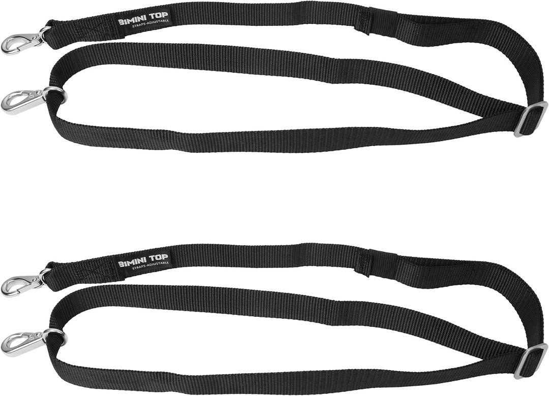 Two Hooks Adjustable Bimini Boat Top Straps,23"~60" Marine Awning Webbing Straps, Pack of 2