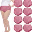 9 Pcs Waterproof Incontinence Underpants Plastic Pants Leak Proof Incontinence Underwear Adult Diaper Cover(XL,Pink)