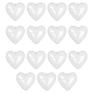 Zreneyfex 15 Pcs Hearts Shape Box, Home Decorations Clear Heart Ornaments Balls Fillable Plastic,DIY Bauble Balls for Birthday Wedding Party Tree Craft Christmas Xmas Decorations