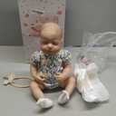 SCOM 20-Inch Reborn Baby Doll - Lifelike Silicone Baby Girl with Full Soft Vinyl Body, Washable & Poseable, 7-Piece Accessory Set - Safe Gift for Kids Ages 3+, Birthday/Christmas