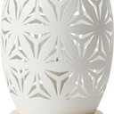 OuXean Bedside Table Lamp, Small Night Light Metal Lampshade and Wood Base, E12 40W Desk Lamp for Bedroom Living Room Home Decor Office Restaurant Bar, White, Without Bulb