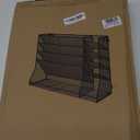 SUPEASY Wall File Organizer, 5-Tier Desk Organizer with 4 Pen Holders, Wall Organizer for Office with R-shaped Bottom Tray, Desk Organizers and Accessories for Office Supplies, Black