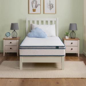 ZINUS 8 Inch Spring Sensation Hybrid Mattress [New Version], Medium Firm Feel, Fiberglass Free, Youth and Guest Bedroom, Mattress in A Box, Twin (White)