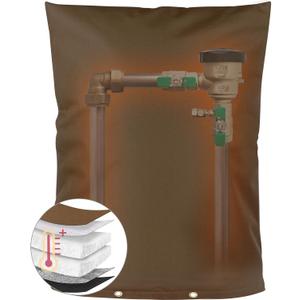 Backflow Preventer Insulation Cover  5F/5 Winter Freeze Protection for Sprinkler, Pressure Vacuum Breaker, Well Pump & Outdoor Plumbing Valves  Waterproof, Insulated, (24" W x 30" H, Beige)