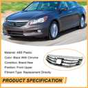 Chrome Front Bumper Grille Hood Grill Compatible For Honda Accord 4 Door Sedan 2011 2012 HO1200203