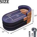 Foldable Portable Soaking Inflatable Bathtub with Electric Air Pump,Eco-Friendly Bathing Tub for Shower Stall,One-piece Bath Cover Design with Zipper, Keep Temperature Long Time (Grapefruit Orange)