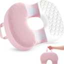 Portable Donut Pillow, Doughnut Pillow for Tailbone Pain, Non-Slip Removable Cover, Hemorrhoid Cushion for Postpartum  Sciatica, Memory Foam Seat Cushion, Pink