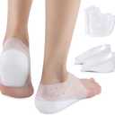 Dr.Pedi Height Increase Heels Cushion Insole, Gel Heel Invisible Height Elevators, Heal Dry Cracked Heels Arch Support Heel Protectors 2.5CM (White)