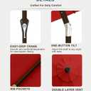 10FT Patio Umbrella, Outdoor Umbrella with Push Button Tilt and Crank, 8 Sturdy Ribs, UV Protection & Waterproof Market Umbrella for Pool, Backyard, Beach,Deck (Red), 120 inches