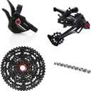 Box Two Prime 9 Multi Shift Non E-Bike, Single Shift E-Bike Cycling Groupset 9 Speed 1x Drivetrain Shifter, Rear Derailleur, Freehub Bike Cassette, Chain | Box Components Size: 11-50T X-Wide Multi Shift Non E-Bike Groupset